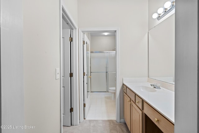 1208 Elderberry Ln, Louisville, KY 40243 - bathroom with vanity and a shower with shower door