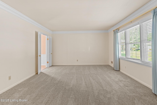 4011 White Plains Ct, Louisville, KY 40218 - spare room featuring crown molding and light colored carpet
