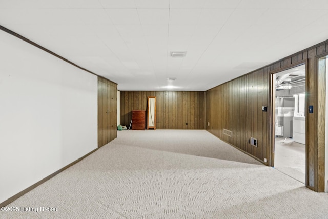 4011 White Plains Ct, Louisville, KY 40218 - basement with carpet floors and wood walls