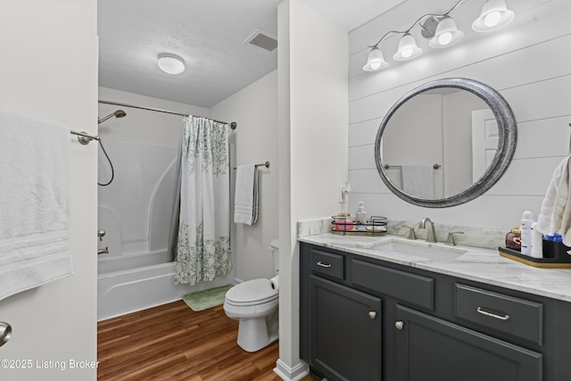 10200 Deer Vista Dr Unit 201, Louisville, KY 40291 - full bath with wood finished floors, toilet, vanity, and shower / bath combo