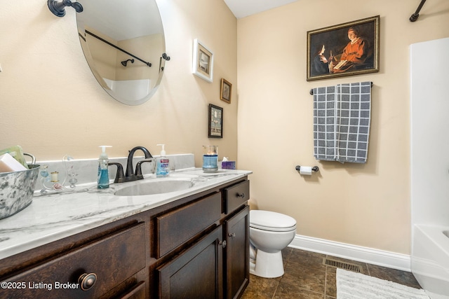 17900 Meremont Heights Way, Louisville, KY 40245 - full bathroom featuring vanity, baseboards, toilet, and shower / bathtub combination