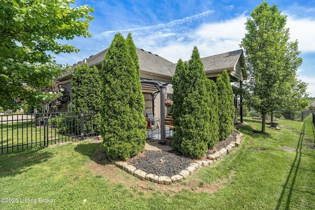 17900 Meremont Heights Way, Louisville, KY 40245 - view of property exterior featuring roof with shingles and a patio
