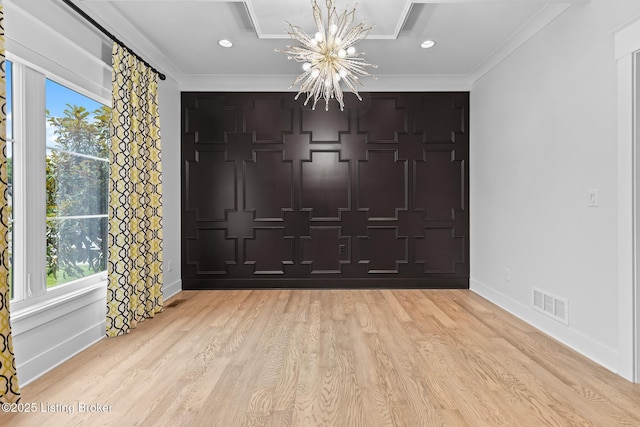 118 Stable Way, Jeffersonville, IN 47130 - unfurnished dining area featuring a chandelier, ornamental molding, wood finished floors, baseboards, and recessed lighting