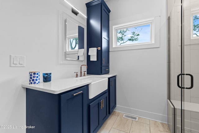 118 Stable Way, Jeffersonville, IN 47130 - full bathroom with vanity, a stall shower, and baseboards