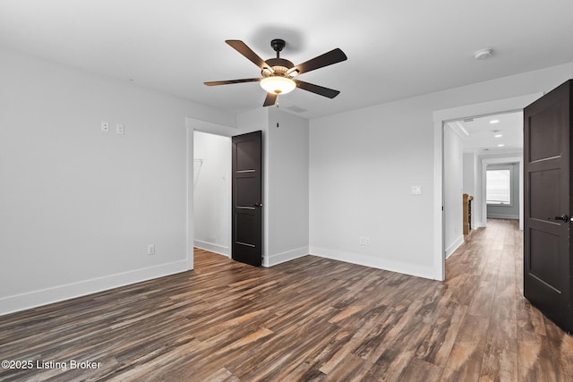 118 Stable Way, Jeffersonville, IN 47130 - empty room featuring ceiling fan, dark wood-style flooring, baseboards, a smoke detector, and recessed lighting