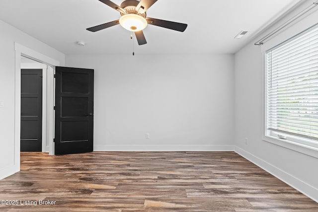 118 Stable Way, Jeffersonville, IN 47130 - spare room with wood finished floors, ceiling fan, and baseboards