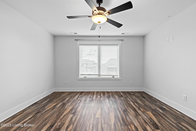 118 Stable Way, Jeffersonville, IN 47130 - empty room featuring ceiling fan, baseboards, and dark wood-style floors