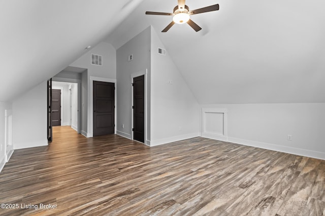 118 Stable Way, Jeffersonville, IN 47130 - bonus room with vaulted ceiling, a ceiling fan, wood finished floors, and baseboards