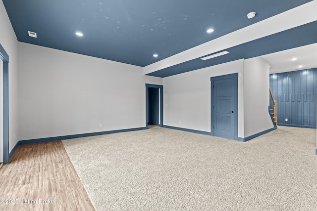 118 Stable Way, Jeffersonville, IN 47130 - carpeted spare room featuring baseboards, stairs, recessed lighting, and a smoke detector