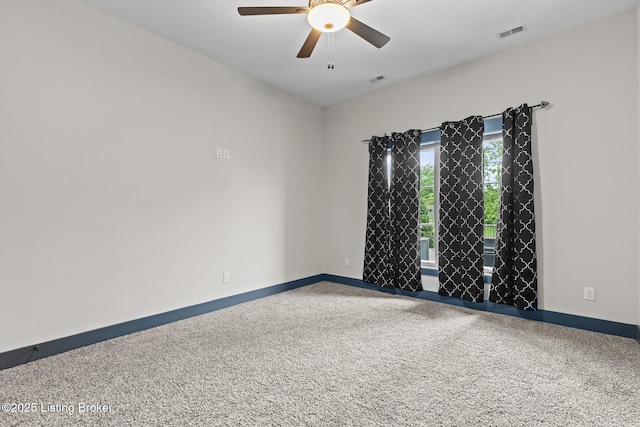 118 Stable Way, Jeffersonville, IN 47130 - spare room featuring a ceiling fan, baseboards, and carpet flooring