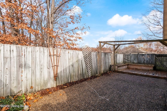 4225 Treesdale Dr, Sellersburg, IN 47172 - fenced backyard featuring a deck