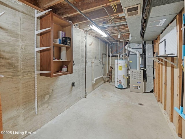 8703 Bards Ct, Louisville, KY 40299 - unfinished below grade area featuring water heater and heating unit
