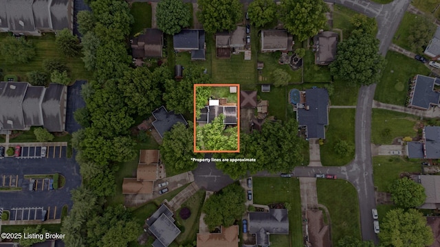 8703 Bards Ct, Louisville, KY 40299 - aerial view of residential area with property parcel outlined