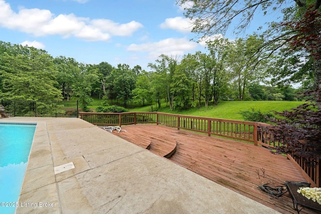 527 Woodlake Dr, Louisville, KY 40245 - wooden deck with a lawn