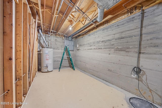 527 Woodlake Dr, Louisville, KY 40245 - unfinished basement with gas water heater and electric panel
