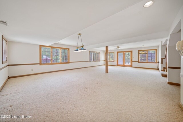 527 Woodlake Dr, Louisville, KY 40245 - unfurnished room featuring carpet, healthy amount of natural light, a ceiling fan, and recessed lighting