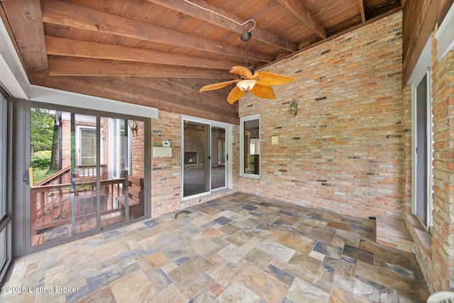 527 Woodlake Dr, Louisville, KY 40245 - unfurnished sunroom featuring a ceiling fan