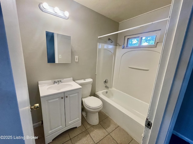 4143 Hillview Ave, Louisville, KY 40216 - bathroom with toilet, vanity, tile patterned flooring, and  shower combination