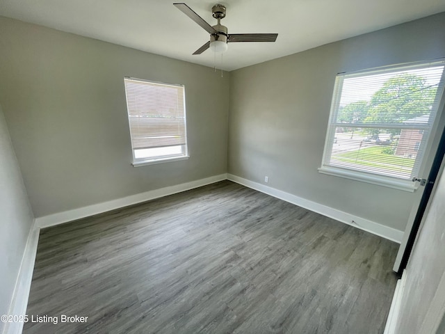 4143 Hillview Ave, Louisville, KY 40216 - spare room with a ceiling fan, wood finished floors, and baseboards