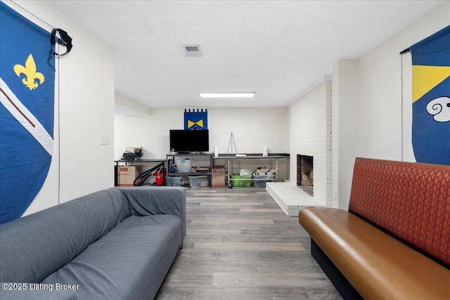 812 Castlewood Dr, New Albany, IN 47150 - living area with wood finished floors and a fireplace