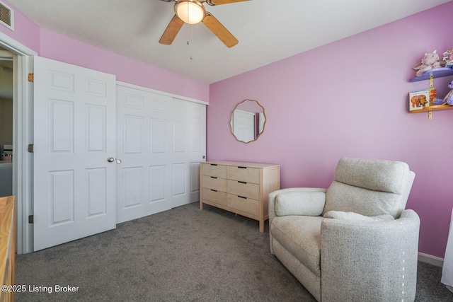 108 Ruby Farm Dr, Mt Washington, KY 40047 - sitting room featuring carpet floors and a ceiling fan