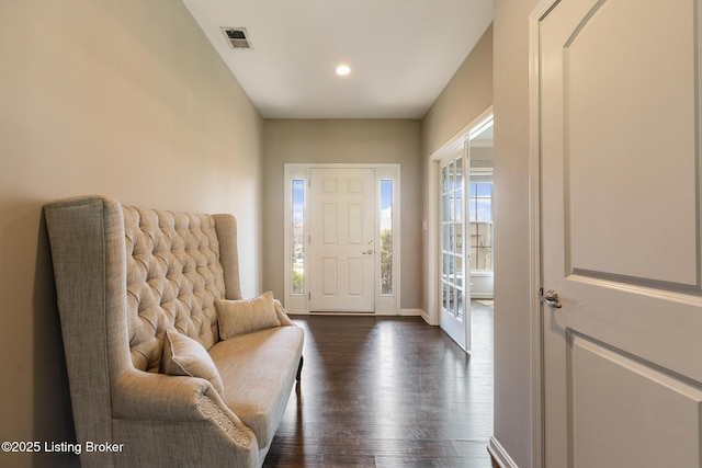 6803 Park Vista Way, Louisville, KY 40229 - foyer featuring dark wood-style floors, baseboards, and recessed lighting