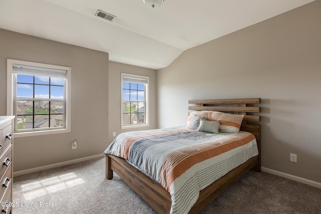 6803 Park Vista Way, Louisville, KY 40229 - bedroom featuring baseboards, light carpet, and lofted ceiling