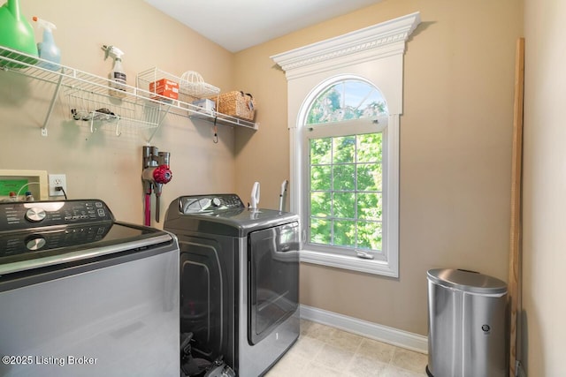 4705 Holly Forest Ct, Louisville, KY 40245 - laundry room featuring washer and dryer and baseboards