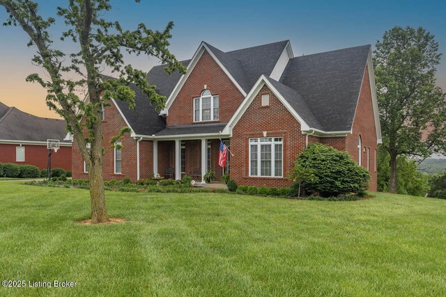 103 Morgan Ct, Bardstown, KY 40004 - traditional home featuring brick siding, a front lawn, and roof with shingles