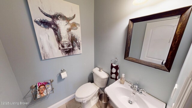 103 Morgan Ct, Bardstown, KY 40004 - half bathroom featuring toilet, a sink, tile patterned floors, and baseboards