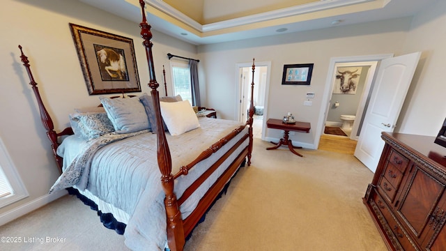 103 Morgan Ct, Bardstown, KY 40004 - bedroom with light carpet, connected bathroom, and baseboards
