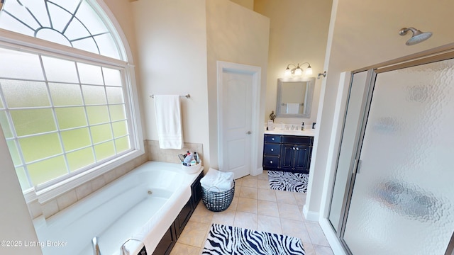 103 Morgan Ct, Bardstown, KY 40004 - full bath with a shower stall, a garden tub, vanity, and tile patterned floors