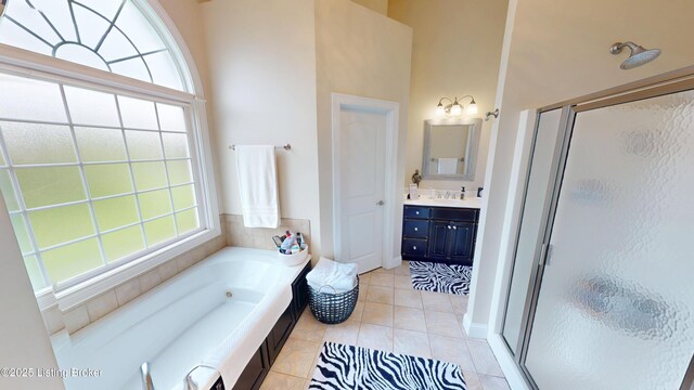 103 Morgan Ct, Bardstown, KY 40004 - full bath with a shower stall, a garden tub, vanity, and tile patterned floors