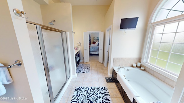 103 Morgan Ct, Bardstown, KY 40004 - ensuite bathroom featuring a shower stall, a bath, and tile patterned flooring
