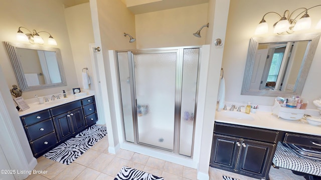 103 Morgan Ct, Bardstown, KY 40004 - bathroom with a stall shower, vanity, and tile patterned floors