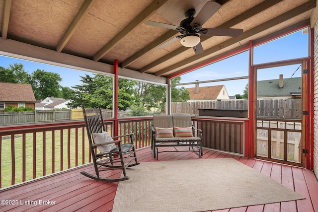 857 Melford Ave, Louisville, KY 40217 - wooden deck featuring ceiling fan