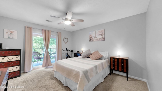 208 Forest Park Rd, Louisville, KY 40223 - carpeted bedroom featuring access to outside, baseboards, and ceiling fan