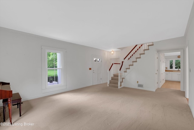5212 Mary Clayton Ln, Crestwood, KY 40014 - entryway with carpet flooring and stairs