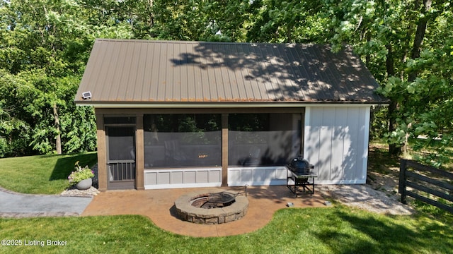 684 Cheslon Rd, Munfordville, KY 42765 - view of outbuilding featuring a fire pit
