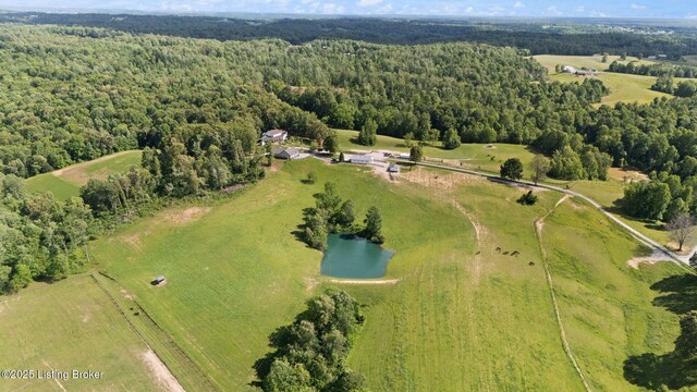 684 Cheslon Rd, Munfordville, KY 42765 - aerial view of property's location with a heavily wooded area and a nearby body of water