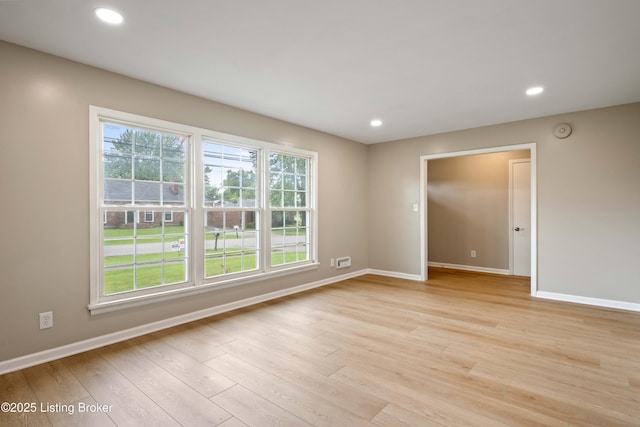 9707 Gateway Dr, Louisville, KY 40299 - spare room featuring baseboards, light wood-style floors, and recessed lighting
