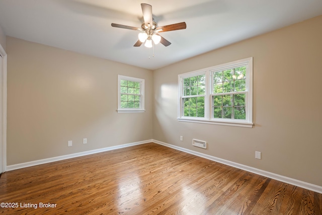 9707 Gateway Dr, Louisville, KY 40299 - empty room with baseboards, a ceiling fan, and wood finished floors
