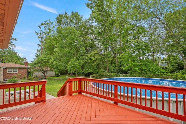 9707 Gateway Dr, Louisville, KY 40299 - wooden terrace with an outdoor pool