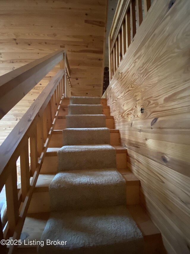 682 Hornback Mill Ln, Leitchfield, KY 42754 - stairway with wooden walls