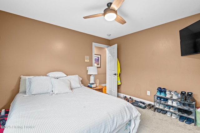4011 Serendipity Ln, Louisville, KY 40272 - bedroom with carpet flooring, baseboards, and a ceiling fan