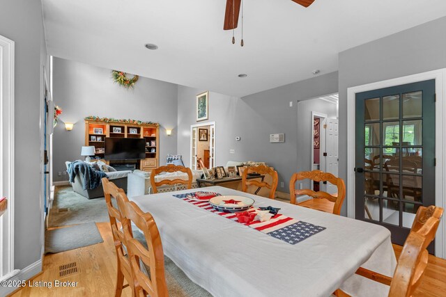 4011 Serendipity Ln, Louisville, KY 40272 - dining area featuring light wood-style floors, baseboards, and ceiling fan