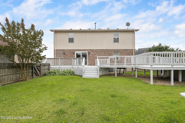 5704 Bartview Ct, Louisville, KY 40229 - rear view of property featuring a wooden deck and brick siding