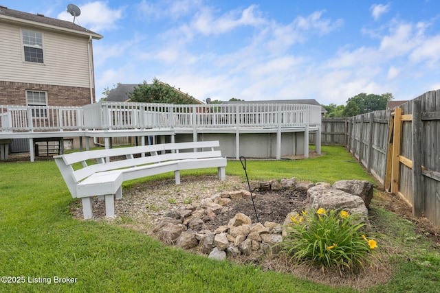 5704 Bartview Ct, Louisville, KY 40229 - view of yard with a wooden deck