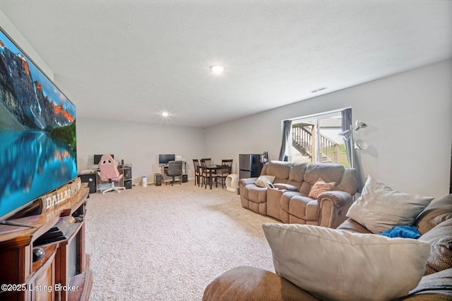 10905 Hidden Trail Ct, Louisville, KY 40229 - living area featuring an office area, carpet floors, and recessed lighting