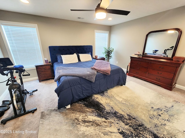 202 Elizabeth Way, Bardstown, KY 40004 - carpeted bedroom featuring baseboards, recessed lighting, and a ceiling fan